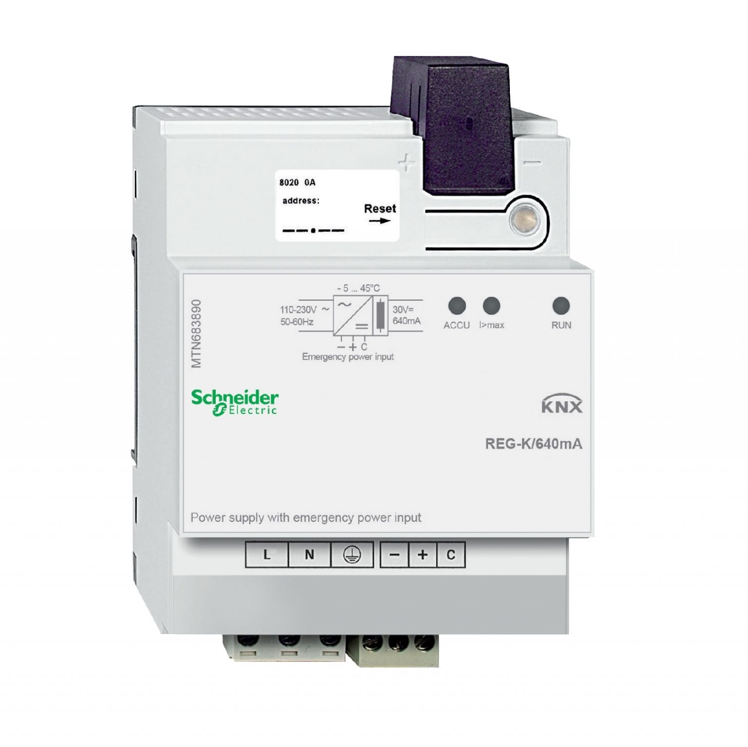 KNX power supply REGK/640 mA with emergency power input